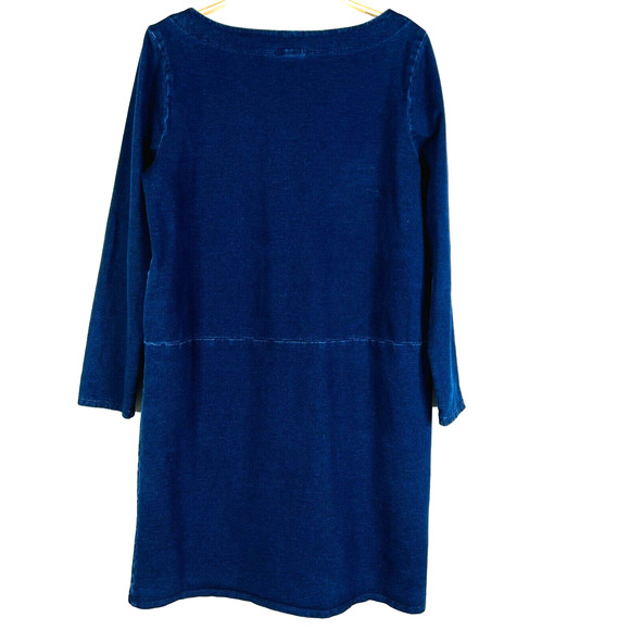 Pure‎ Jill Indigo Long Sleeve Shift Dress Size L - Picture 2 of 5